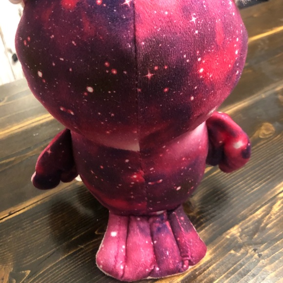 Adorable Set of 3 11" Plush Owls- Purple, Pink & Blue w/Galaxy Pattern on back! - Picture 7 of 7